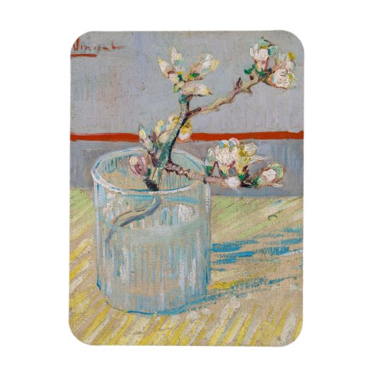 Vincent van Gogh - Almond Branch in een glas Magneet (Verticaal)