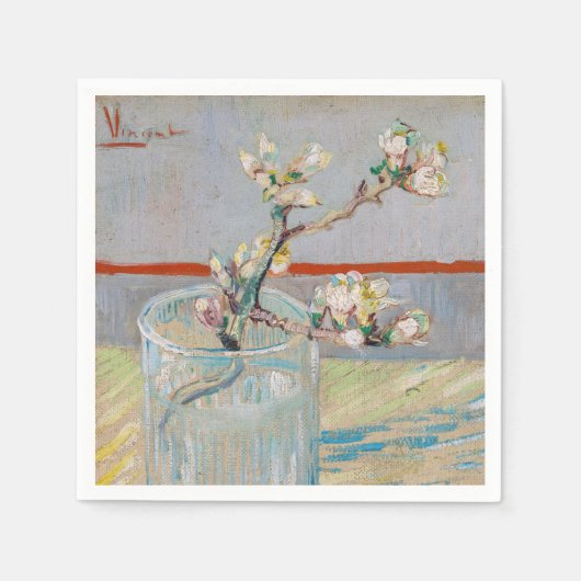 Vincent van Gogh - Almond Branch in een glas Servet (Voorkant)