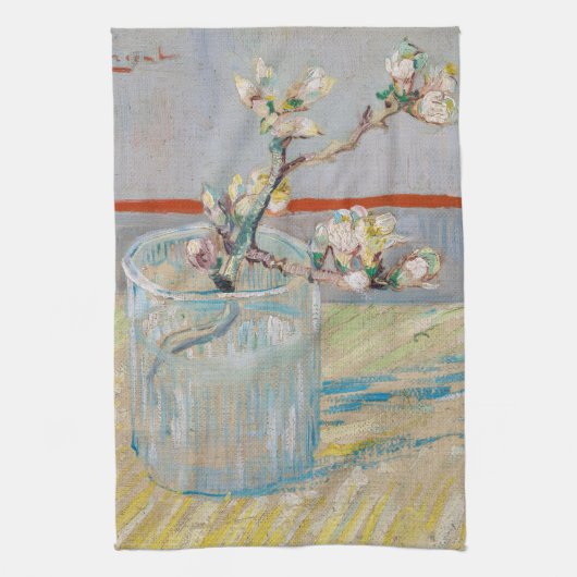 Vincent van Gogh - Almond Branch in een glas Theedoek (Verticaal)