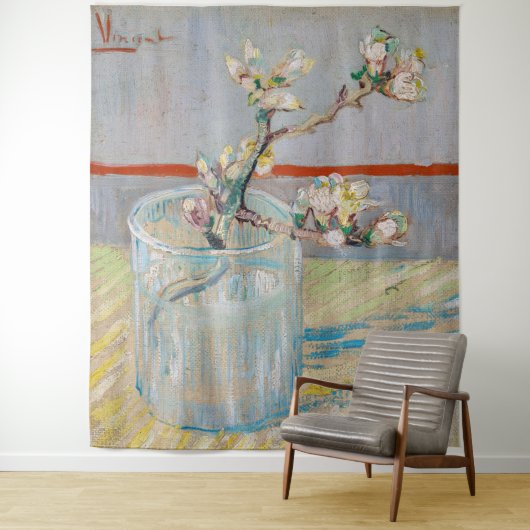 Vincent van Gogh - Almond Branch in een glas Wandkleed (In situ)