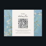 Vincent Van Gogh Amandelbloesem Bloemen Bloemen Br Informatiekaartje<br><div class="desc">Minimalistische trouwdetails bijsluiter met Vincent Van Gogh Amandelbloesem achtergrond en eenvoudig chique grafisch ontwerp.</div>
