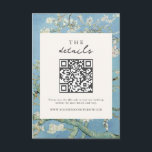 Vincent Van Gogh Amandelbloesem Bloemen Bloemen Br Informatiekaartje<br><div class="desc">Minimalistische trouwdetails bijsluiter met Vincent Van Gogh Amandelbloesem achtergrond en eenvoudig chique grafisch ontwerp.</div>