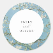 Vincent Van Gogh Amandelbloesem Bloemen Bloemen Br Ronde Sticker (Voorkant)