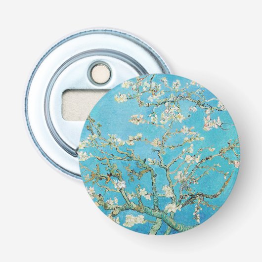 Vincent van Gogh - Amandelbloesem Button Flesopener (Voorkant)