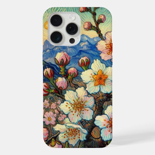Vincent van Gogh Amandelbloesem iPhone Hoesje (Achterkant)
