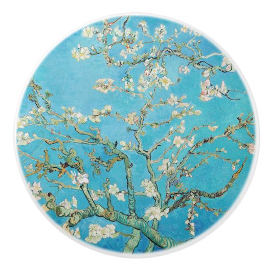 Vincent van Gogh - Amandelbloesem Keramische Knop (Voorkant)