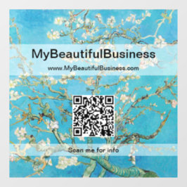Vincent Van Gogh - Amandelbloesem QR Code Raamsticker