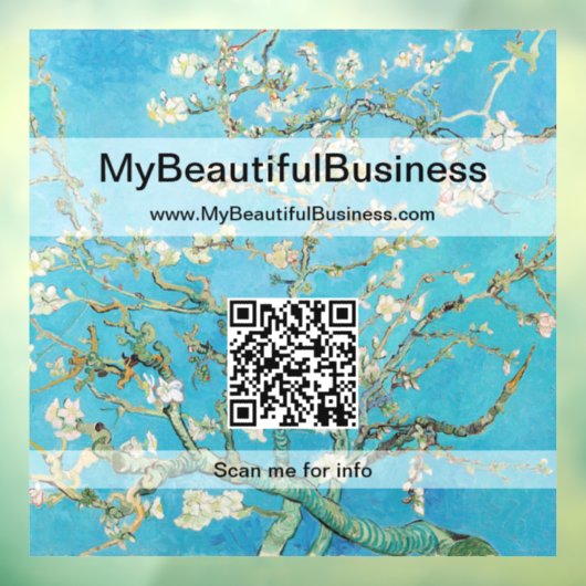Vincent Van Gogh - Amandelbloesem QR Code Raamsticker (Vel 3)