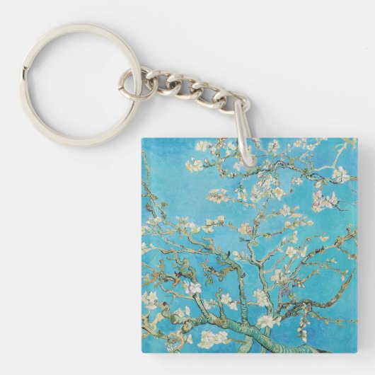 Vincent van Gogh - Amandelbloesem Sleutelhanger (Voorkant)
