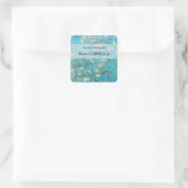 Vincent van Gogh - Amandelbloesem Vierkante Sticker (Tas)