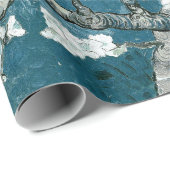 Vincent Van Gogh Amandelbloesem Zachte Teal Cadeaupapier (Rol Hoek)