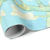 Vincent Van Gogh Amandelbloesems : Aqua Cadeaupapier (Rol Hoek)