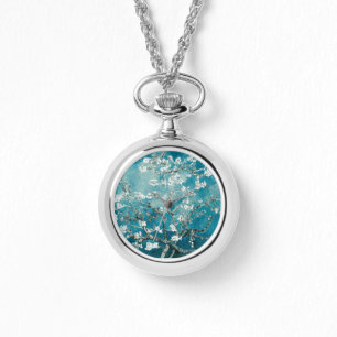 Vincent Van Gogh Amandelbloesems Blauwgroen horlog Horloge