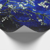 Vincent van Gogh Amandelbloesems Diep Blauw Cadeaupapier (Hoek)