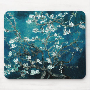 Vincent Van Gogh Amandelbloesems Donker Teal Muismat