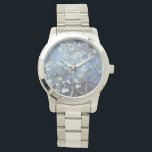 Vincent Van Gogh Amandelbloesems Grijs Blauw horlo Horloge<br><div class="desc">Geniet van de romantische bloemenscène van Vincent Van Gogh's amandelbloesems met bijgewerkte kleurenschema's. horloge,  polshorloge,  van gogh,  vincent van gogh,  bloemen,  bloesem,  amandelbloesems,  elegant,  cadeaus voor haar,  goedkope geschenken</div>