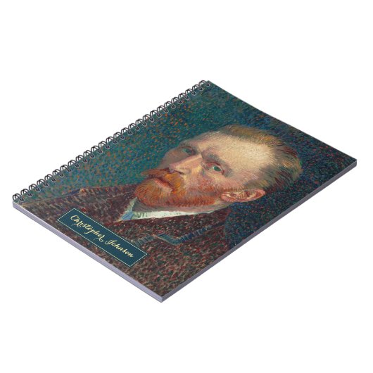Vincent Van Gogh Antieke Kunst Aangepast Gouden Mo Notitieboek (Linkerzijde)