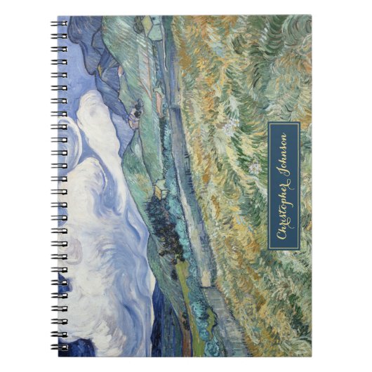 Vincent Van Gogh Art Monogrammed Landscape Notitieboek (Voorkant)