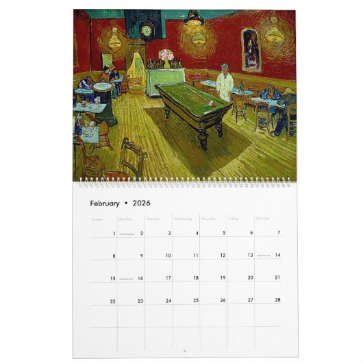 Vincent van Gogh Artwork Kalender (Feb 2026)