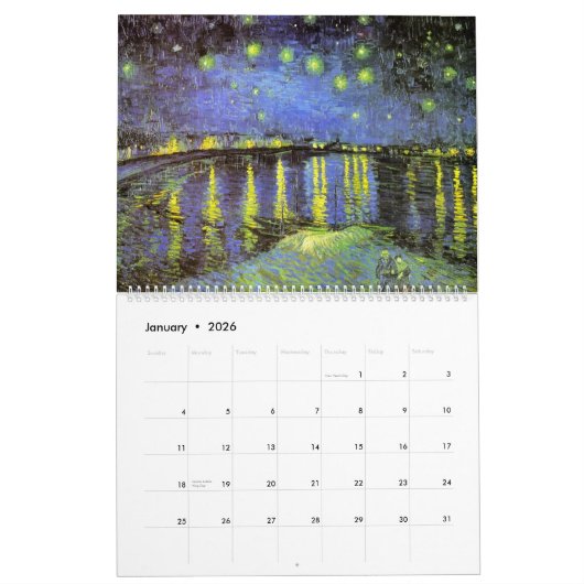 Vincent van Gogh Artwork Kalender (Jan 2026)