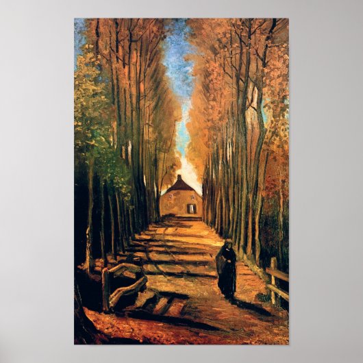 Vincent van Gogh - avenue of Poplars in het najaar Poster (Voorkant)