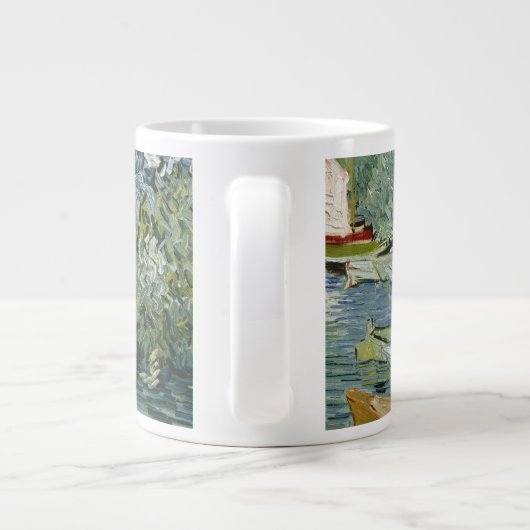 Vincent van Gogh - Bank of the Oise bij Auvers Grote Koffiekop (Achterkant)