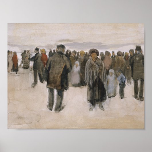 Vincent van Gogh - Beach at Scheveningen Poster (Voorkant)
