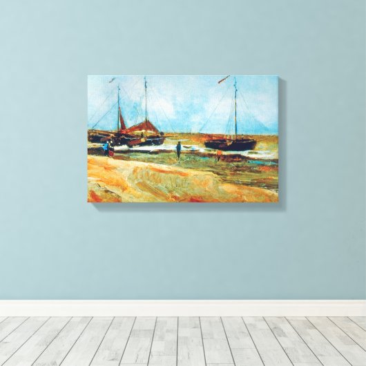 Vincent Van Gogh - Beach in Scheveningen Fine Art Canvas Afdruk (Insitu (Houten vloer))