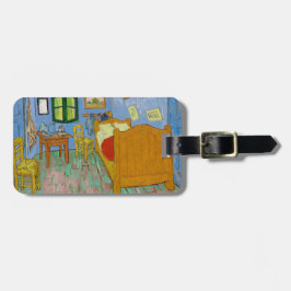 Vincent Van Gogh. Bedroom. Impressionisme vintage Bagagelabel