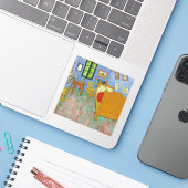 Vincent Van Gogh. Bedroom. Impressionisme vintage Sticker (Laptop met iPhone)