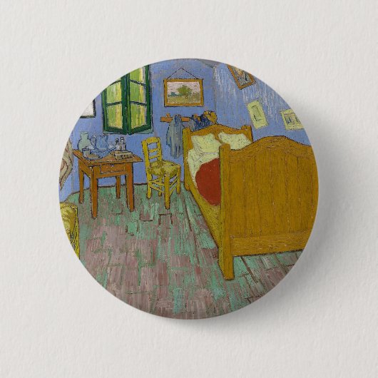Vincent Van Gogh Bedroom Painting Ronde Button 5,7 Cm (Voorkant)