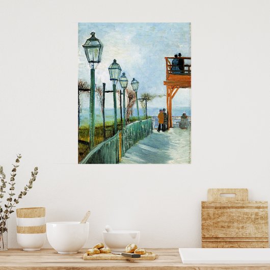 Vincent van Gogh, Belvedere met uitzicht op Montma Poster (Keuken)