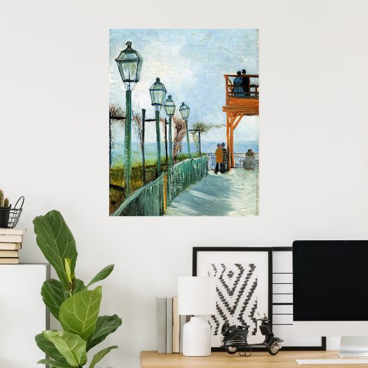 Vincent van Gogh, Belvedere met uitzicht op Montma Poster (Thuiskantoor)