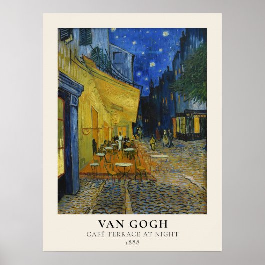 Vincent Van Gogh Beroemd Caféterras bij nacht Poster (Voorkant)