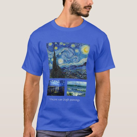 Vincent van Gogh beroemde schilderijen T-shirt (Voorkant)