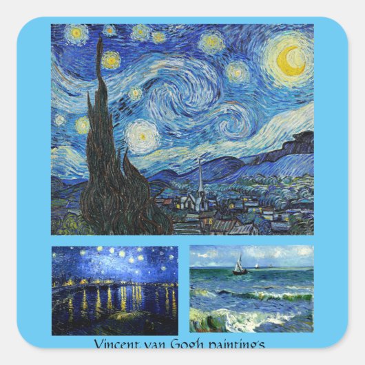 Vincent van Gogh beroemde schilderijen Vierkante Sticker (Voorkant)