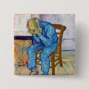 Vincent van Gogh - Bij de poort van de eeuwigheid Vierkante Button 5,1 Cm