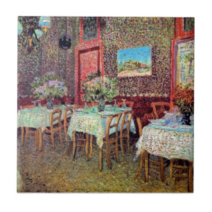 Vincent van Gogh - binnenland van een restaurant Tegeltje