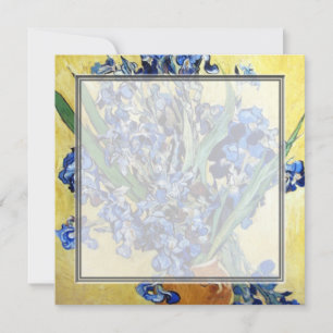 Vincent van Gogh, blauwe irissen op gele achtergro