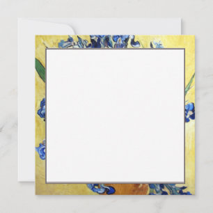 Vincent van Gogh, blauwe irissen tegen een gele ac