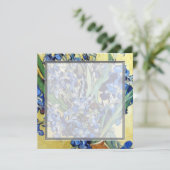 Vincent van Gogh, blauwe irissen tegen gele achter (Staand voorkant)