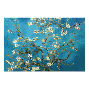 Vincent van Gogh, Bloeiende amandelboom. Antiek Foto Afdruk