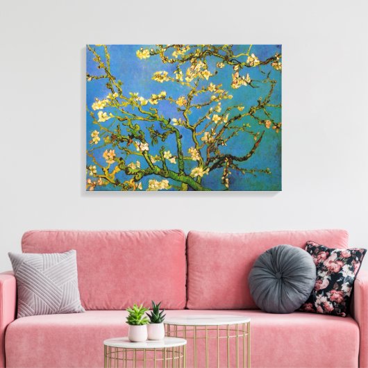 Vincent van Gogh - Bloeiende amandelboom Canvas Afdruk (Insitu (Woonkamer))