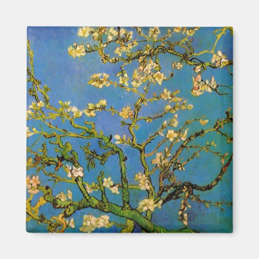 Vincent van Gogh - Bloeiende amandelboom Magneet (Voorkant)