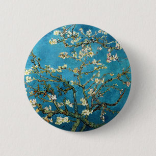 Vincent van Gogh, Bloeiende amandelboom Ronde Button 5,7 Cm