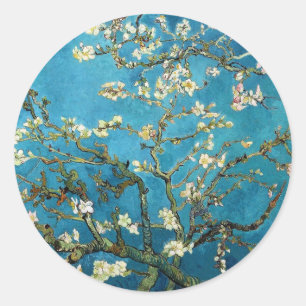 Vincent van Gogh, Bloeiende amandelboom Ronde Sticker