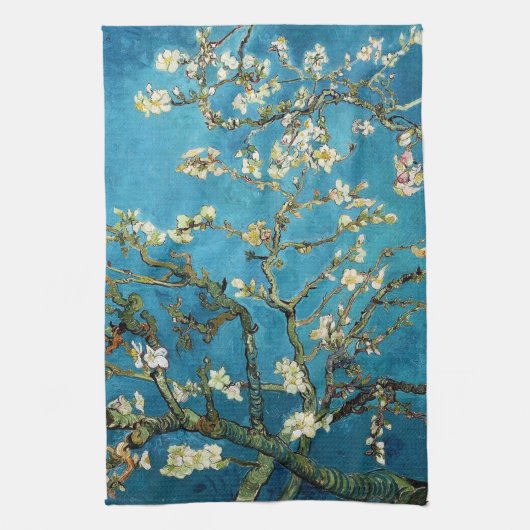 Vincent van Gogh, Bloeiende amandelboom Theedoek (Verticaal)
