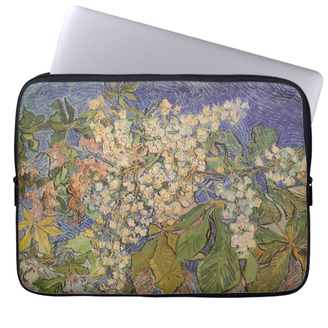 Vincent van Gogh - Bloeiende kastanjebakken Laptop Sleeve (Voorkant)