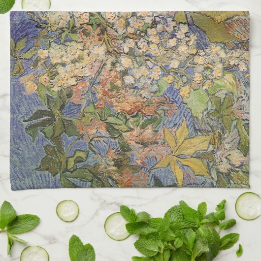 Vincent van Gogh - Bloeiende kastanjebakken Theedoek (Gevouwen)