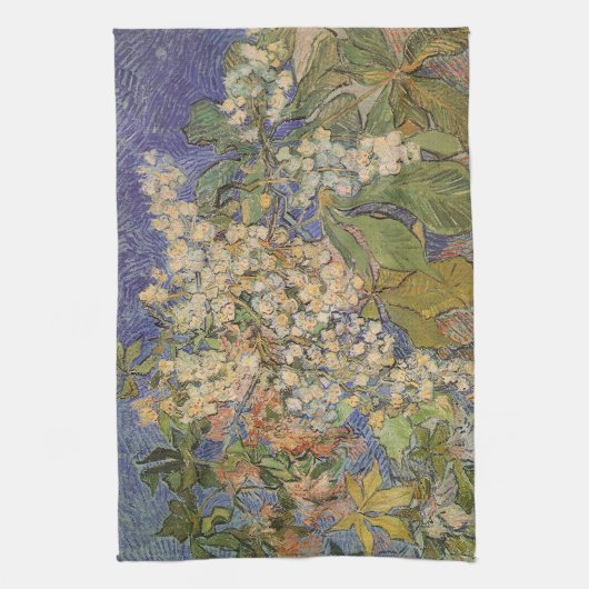 Vincent van Gogh - Bloeiende kastanjebakken Theedoek (Verticaal)